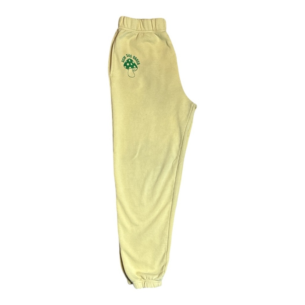 NEW GIRL ORDER MUSHROOM BUTTERFLY GRAPHIC JOGGER SWEATPANTS PASTEL YELLOW SIZE 8 - Picture 4 of 11